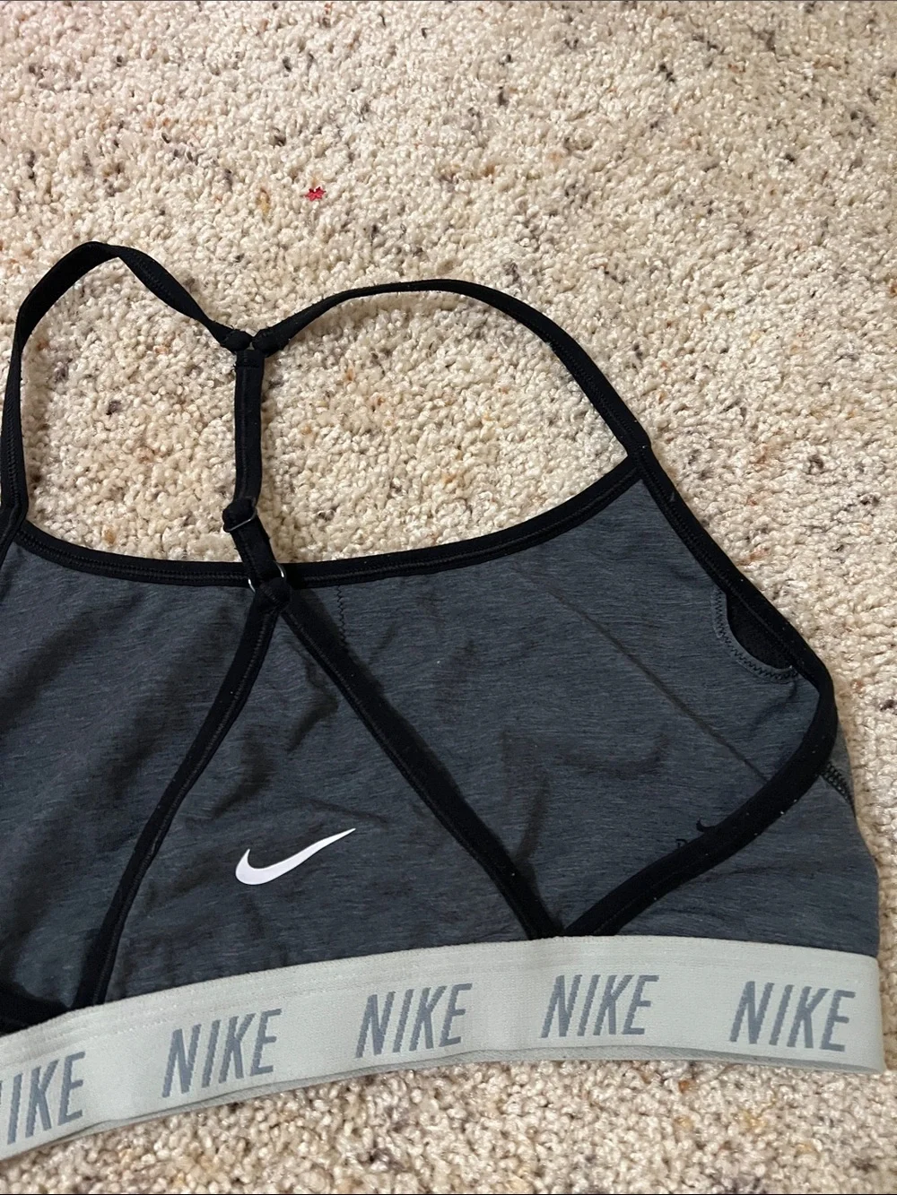Nike Dark Gray & Black Racerback Sports Bralette
